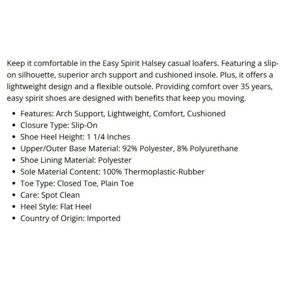 Easy Spirit Halsey Black Closed Toe Slip-On Casual Loafers Women's Size 7.5 NIB - Picture 14 of 14